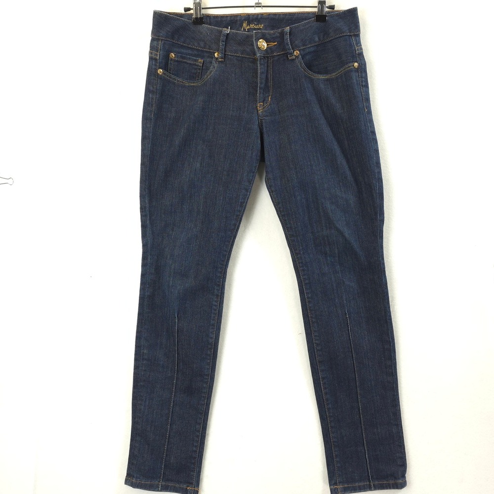 Marciano Jeans Women 28 Dark Wash Skinny Gold Hardware Stretch Y2K Glam Chic